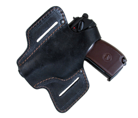 Кобура ПМ поясна не формована метелик шкіра, чорна ms | Зображення 1