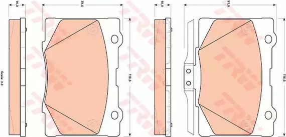 Колодки гальмівні дискові HONDA LEGEND передн.  TRW (GDB3498)