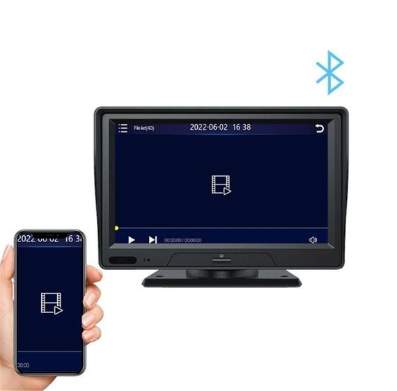 CarPlay, Універсальний 7-дюймовий автомобільний, мультимедійний відеоплеєр із задньою камерою, портативний монит | Зображення 6