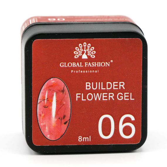 Гель для моделювання нігтів з додаванням сухоцвіту Flower Builder Gel №06, 8г