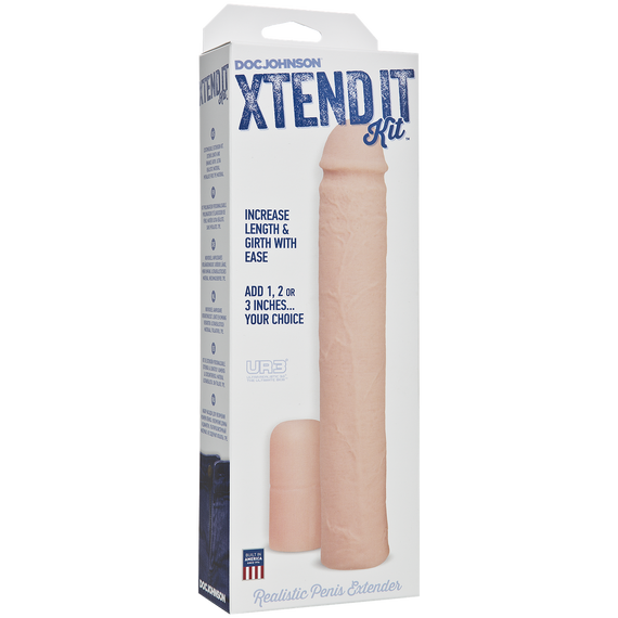 Насадка на член Doc Johnson Xtend It Kit White, подовження (до +7,6 см) і потовщення (до +1,2 см) sexstyle | Зображення 2