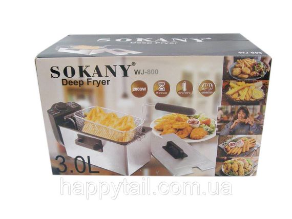 Фритюрниця професійна Sokany WJ800 на 3.5 літра, 2000 Вт, 2000 Вт | Зображення 9