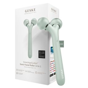 Електронний ультразвуковий ролик для обличчя GESKE Sonic Facial Roller 4в1 green