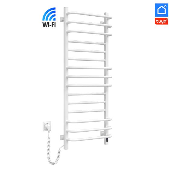 Рушникосушка електрична Navin Грандіс 480х1200 Sensor з Wi-Fi, ліва з таймером, біла | Зображення 1