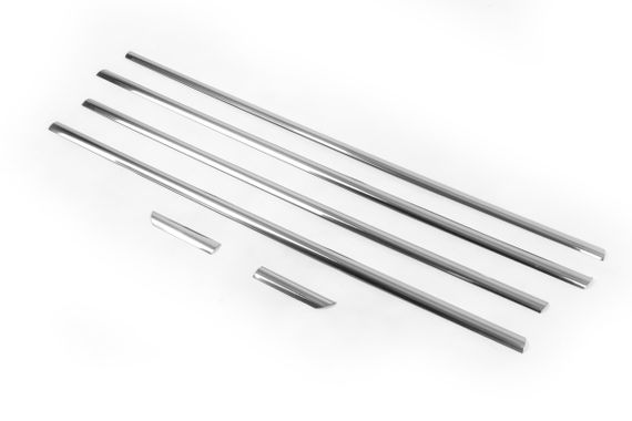 Окантовка стекол (6 шт, нерж.) Carmos - Турецкая сталь для Kia Sportage 2004-2010 гг | Зображення 1