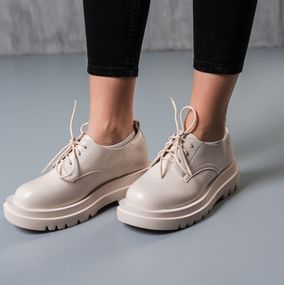 Броги женские Fashion Hogan 3792 40 размер 25 см Бежевый