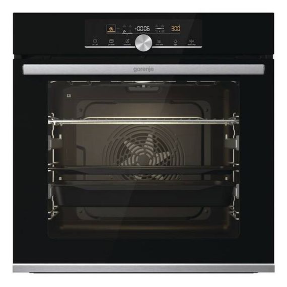 Духовой шкаф Gorenje электрический, 77л, A+, дисплей, пошаговая выпечка, черный (BOSX6747A01BG)
