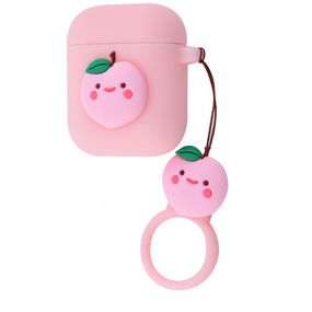 Чохол для AirPods рожевий з вишенькою JE-89