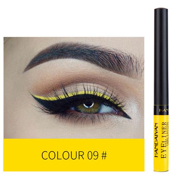 Кольорова водостійка підводка для очей HANDAIYAN Eyeliner Long Lasting Professional колір №9 жовтий
