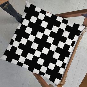 Подушка на стул с завязками Черно-белая мозаика 40x40x4 см (PZ_23F003)