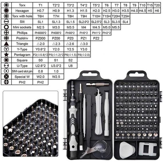 Набор мини прецизионных отверток 115 в 1 для ремонта электроники PM-53 | Зображення 8