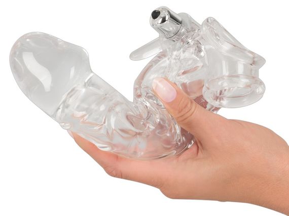 Насадка на член - Chrystal Skin Penis Sleeve Vibro Sex Aura | Зображення 6