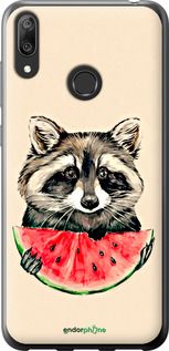 Чохол на Huawei Y7 2019 Єнотик з кавуном "4605u-1638-2448"
