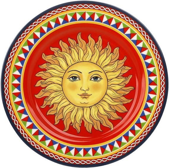 Набір 4 порцелянові тарілки Sicilia "Sole" Ø19см (Сонце)