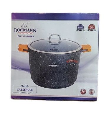 Каструля казан Bohmann BH-7351-24-MRB 24 см 5.7 л подвійне дно мармурове покриття | Зображення 5