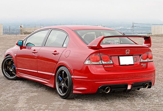 Задній дифузор DPT V-3 (Під фарбування) для Honda Civic Sedan VIII 2006-2011 рр | Зображення 1