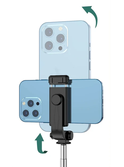 Селфи палка штатив-монопод для телефона с Bluetooth пультом Selfie Stick R1 черный | Зображення 5