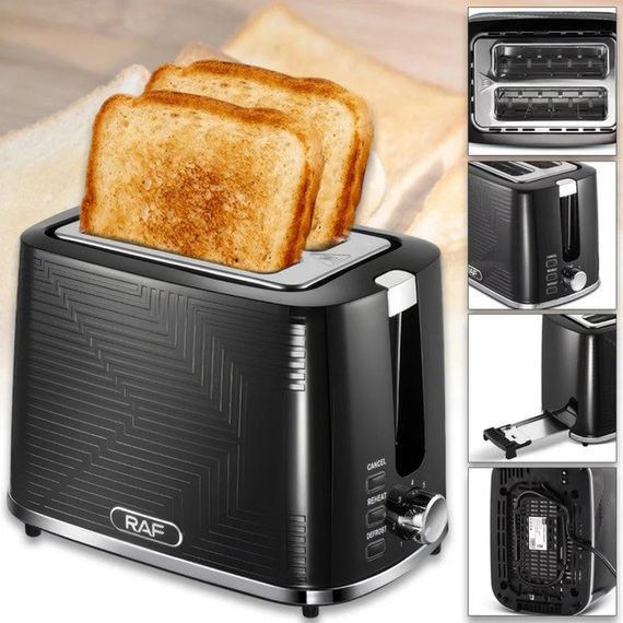 Тостер RAF R.2102, 900 Вт, 2 широких слота, функция размораживания TO-266 и подогрева | Зображення 3