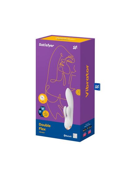Смарт вібратор-кролик із подвійним відростком Satisfyer Double Flex White | Зображення 3