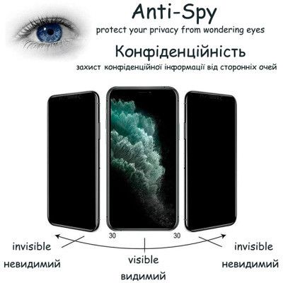 Стекло защитное Drobak Matte Ceramics Anty Spy Apple iPhone 15 Pro (292926) | Зображення 5