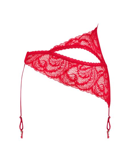 Пояс для чулок Obsessive Atenica Красный M/L | Зображення 5