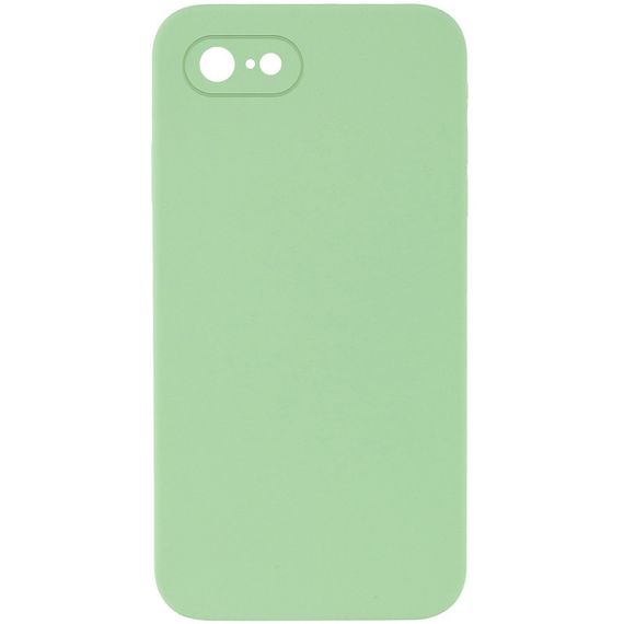 Silicone Case Square Full Camera Protective (AA) NOLOGO для Apple iPhone 7 / 8 / SE (2020) (4.7") М'ятний / Mint