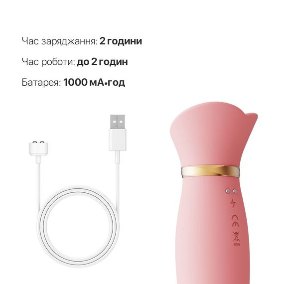 Пульсатор-вібратор із вакуумною стимуляцією клітора Zalo - ROSE Thruster Strawberry Pink | Зображення 5