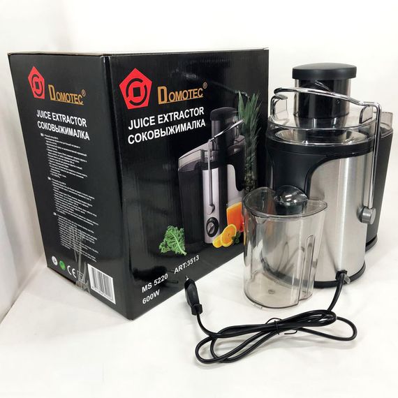 Соковижималка на склянку Domotec MS-5220 600 W, Соковижималка для яблук, Соковижималки побутові KP-44 | Зображення 3