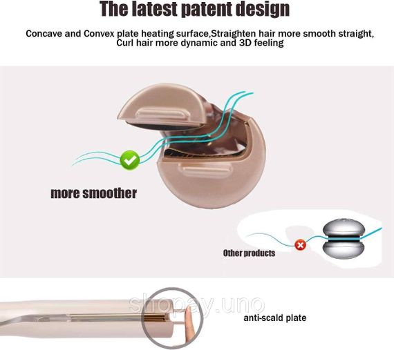 Плойка спиральная HAIR CurlingIron 2в1 WA-1 ∙ Универсальная плойка WA-1 для завивки и выпрямления волос | Зображення 3
