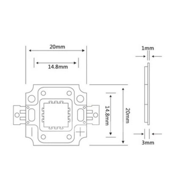 COB светодиод красный LED 650-660nm 10W 6-7 В мощный яркий | Зображення 3