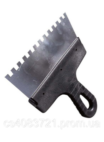 Шпатель из нержавеющей стали LT  200 мм с зубом 8х8 мм Черный (111-200-8)