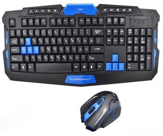 Игровая клавиатура + мышь беспроводная UKC HK8100 Черный (HK8100_558) | Зображення 6