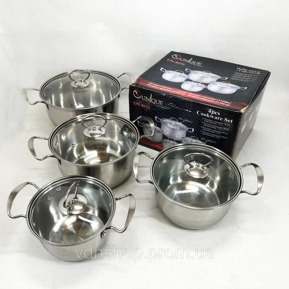 Набор кастрюль сталь Unique UN-5072, Комплект металлических кастрюль Фирменные наборы CY-60 | Зображення 4