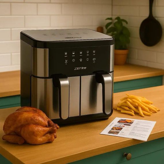 Аерофритюрниця на 2 чаші Zepline ZP-209 з потужністю 4000Вт на 12л
