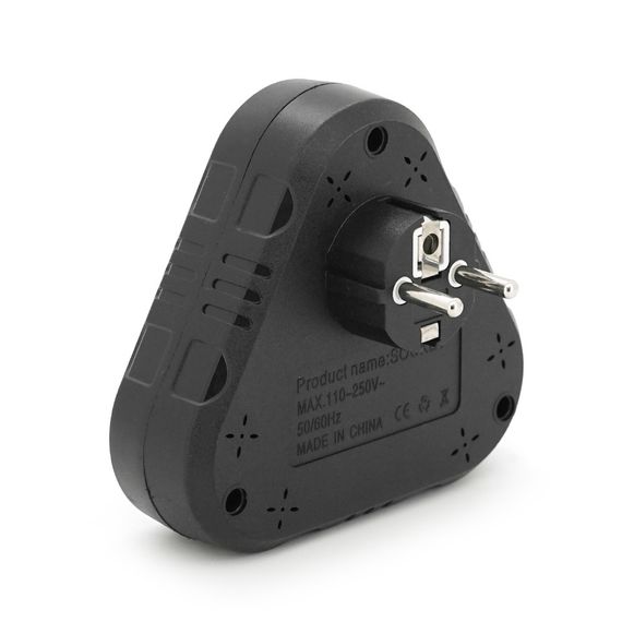 Розетка трійник із заземленням F202-Black, 2 розетки+3USB(1А), 2500W, 10A | Зображення 3