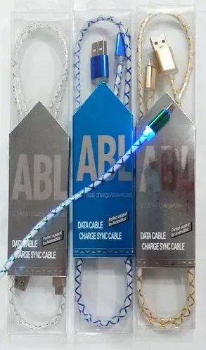 Кабель Micro/type-c/iphone 1м ABL LED