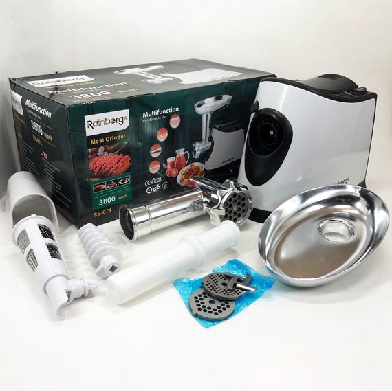 Мясорубка электрическая для мяса Rainberg RB-674 3000W, Мясорубка професиональна, Мясорубка BH-340 для овощей | Зображення 5