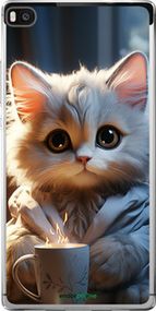 Чохол на Huawei Ascend P8 Білий кіт "5646u-123-2448"