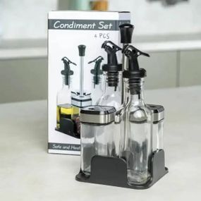 Набір з пляшок для олії та баночок для спецій Seasoning Bottle T221-3