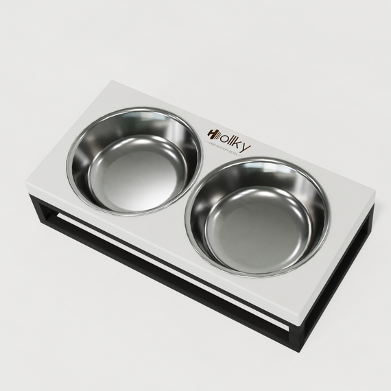 Миски на підставці для маленьких собак та котів Hollky Base XS (2 × 0,25 л) BXS-28145-BLWH | Зображення 4