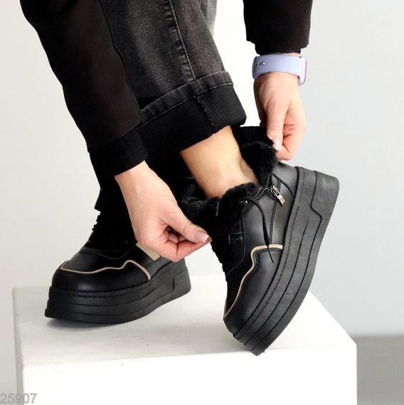 Черные зимние хайтопы на платформе цвет на выбор | Зображення 6