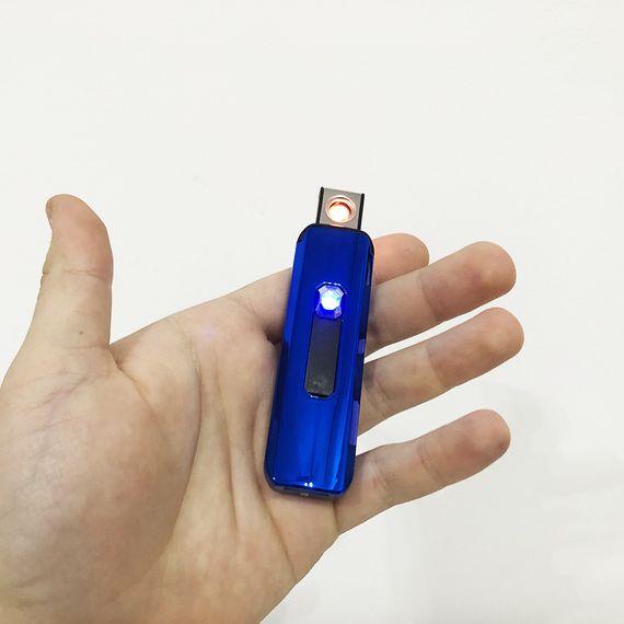 Спіральна сенсорна електрична usb запальничка синя | Електронна запальничка VU-700 спіральна подарункова | Зображення 2
