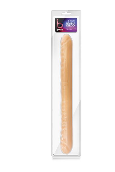 T330743 подвійний фалоімітатор B YOURS 18inch DOUBLE DILDO BEIGE, Бежевий | Зображення 1