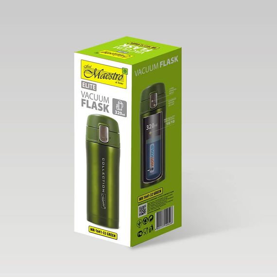 Термокружка Maestro MR-1641-32-GREEN 320 мл из нержавеющей стали герметичная | Зображення 3