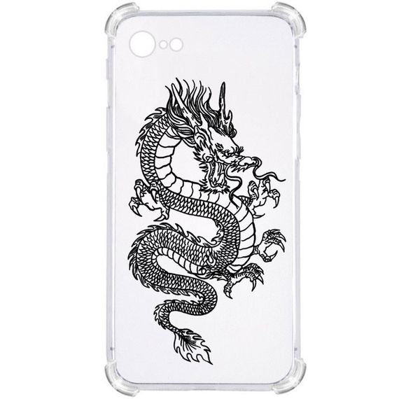 Прозорий протиударний чохол для iPhone 6,iPhone 6s з принтом: Дракон