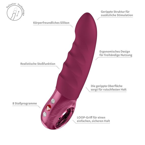 Пульсатор Fun Factory Stronic Deep, Wine Red, 8 режимів роботи, перезаряджуваний | Зображення 8
