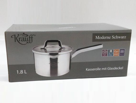 Кухонний ковш Krauff Moderne Schwarz 26-202-031, 1.8 л, 16 см, з нержавіючої сталі з кришкою | Зображення 5