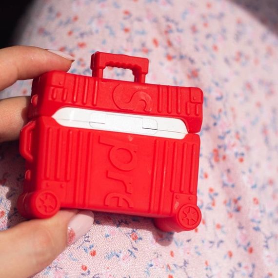 Силіконовий футляр Brand для навушників AirPods Pro + кільце Supreme red | Зображення 3