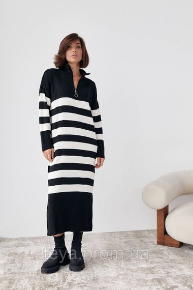В'язане плаття oversize в смужку колір чорний FL_000893 | Зображення 8