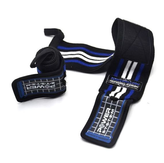 Бинти для зап'ясть (кистьові бинти) Power System PS-3500 Wrist Wraps Blue/Black (пара) (PS-3500_Blue-Black) | Зображення 3